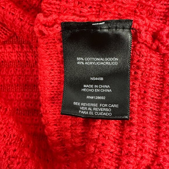 Madden NYC Red Lace Up Crochet Dress Adjustable Back Tie Up Front Size S - Picture 5 of 7